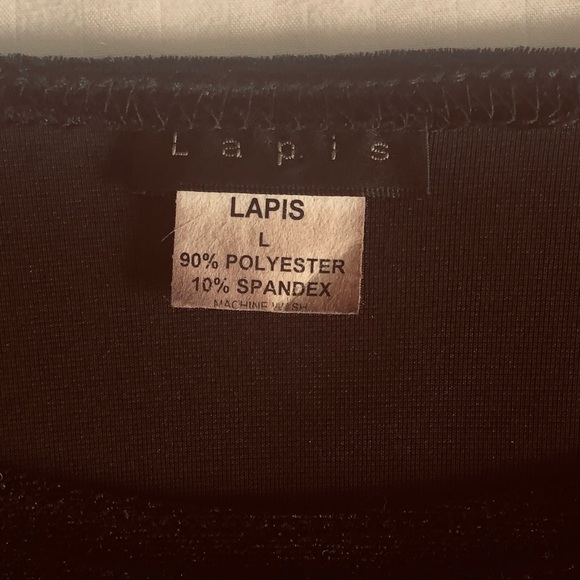 Lapis Black Velvet Longsleeved Round neckline Top and matching pants Sz L - Picture 4 of 8